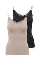 Top Court Femme ONLY - Dentelle, Bretelles Spaghetti, Coupe Seamless - Haut Crop élégant Pour Sortie - 1