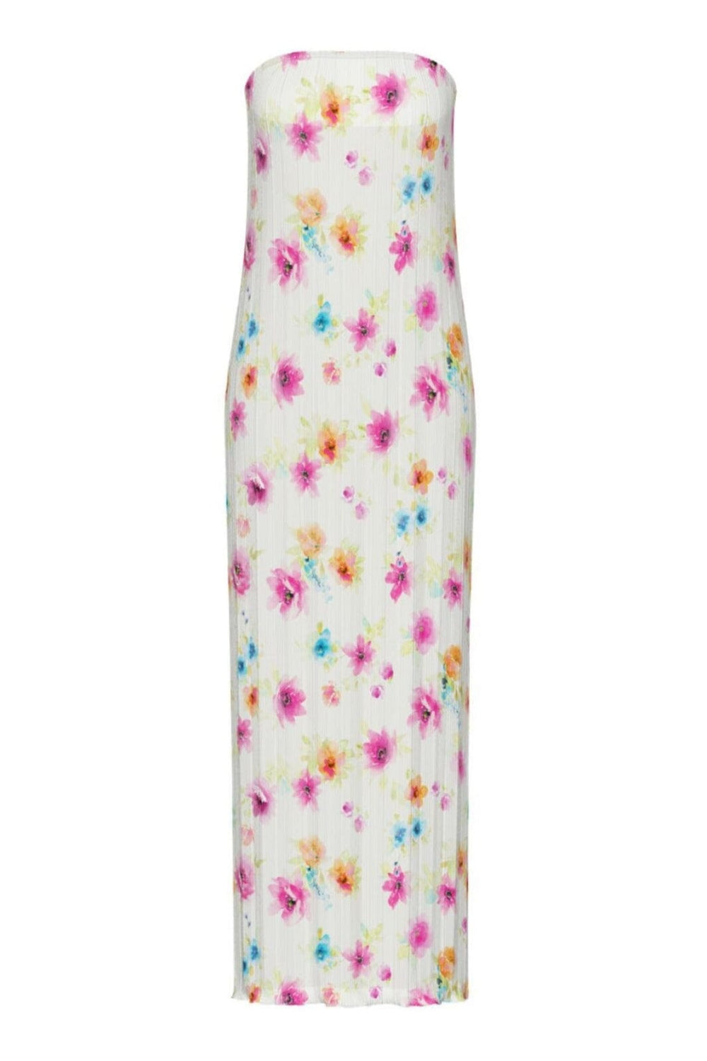 Pieces - Pcamber Maxi Tube Dress Kca - 4842935 Bright White Blurry Flowers