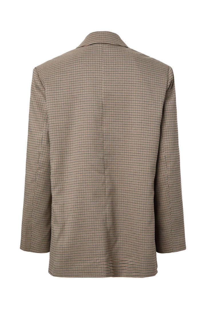 Pieces - Pckamil Check Sequin Blazer - 5062888 Hot Fudge Checks