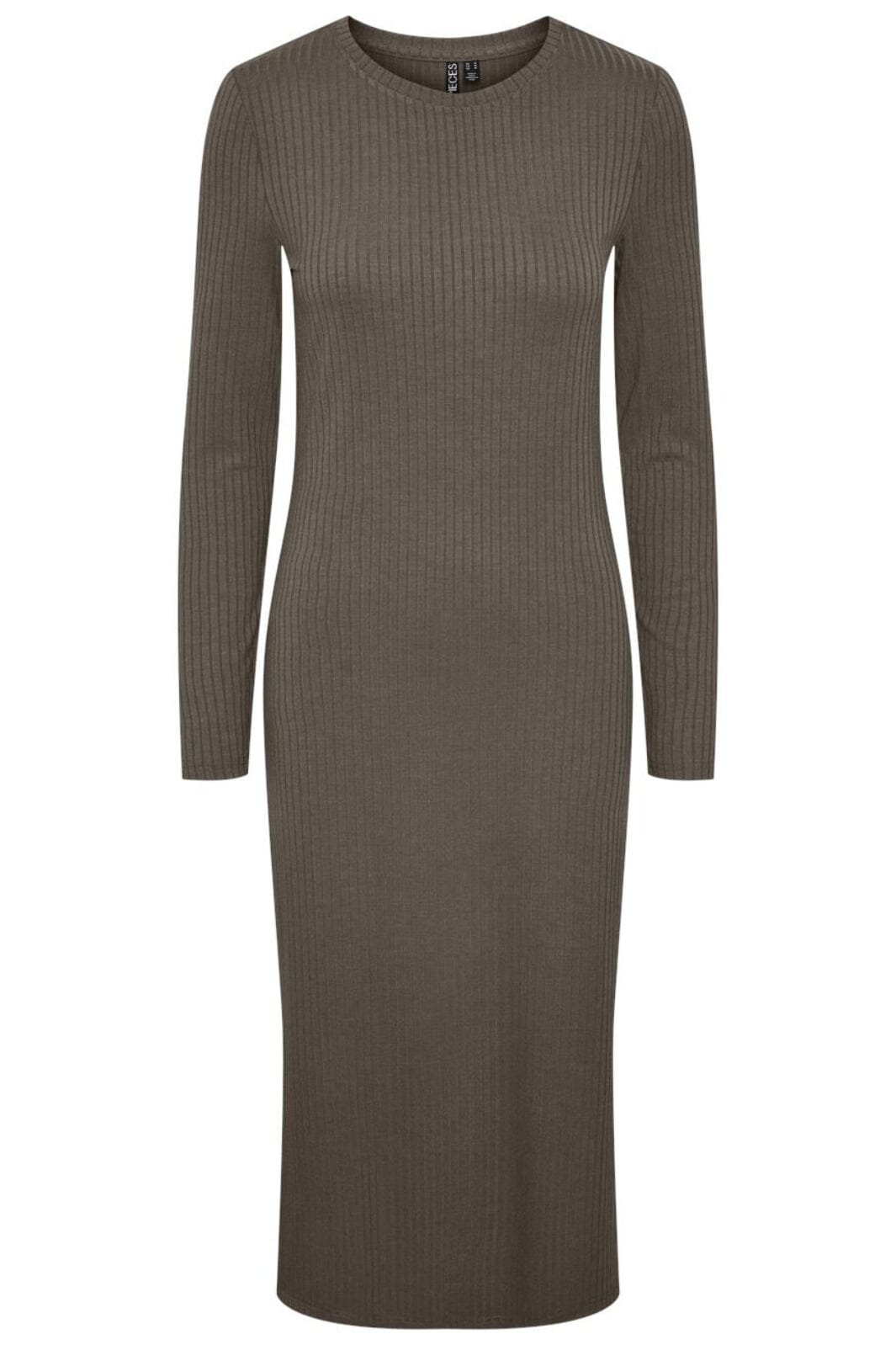 Pieces - Pckylie Ls O-Neck Midi Dress - 4615006 Morel Kjoler