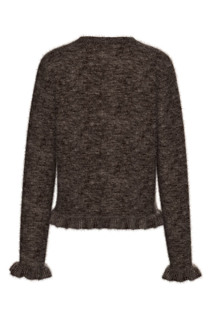 Pieces - Pclydia Ls Frill Knit Cardigan Fsy - 5009993 Coffee Quartz