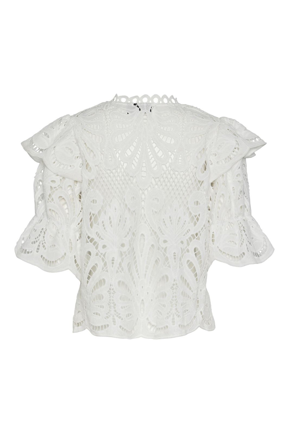 Pieces - Pclykke 2/4 Lace Top - 4579276 Bright White