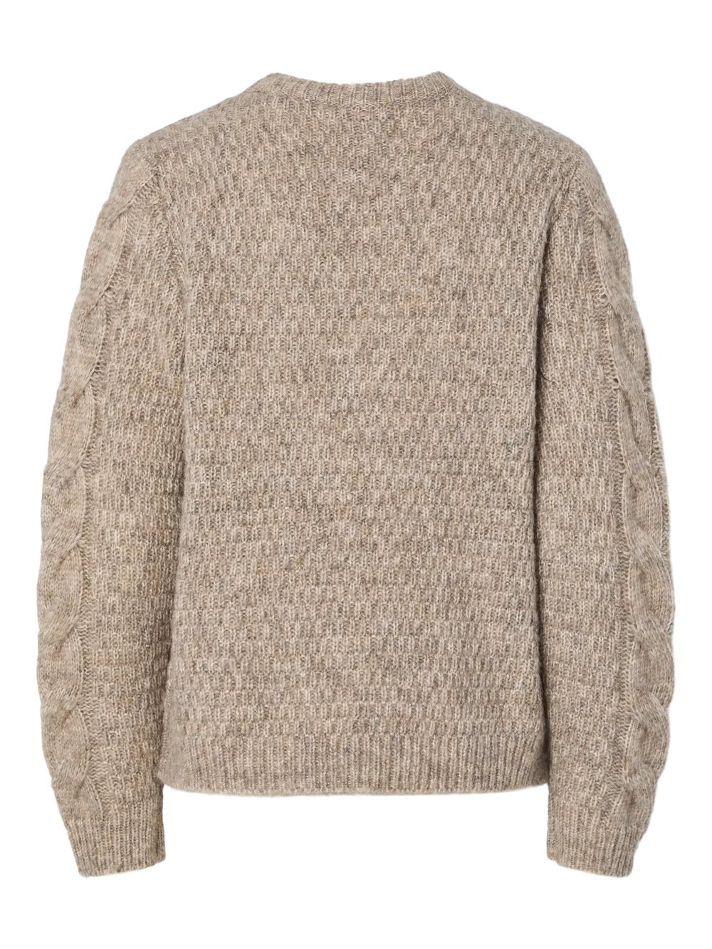 Pieces - Pcnina Ls V-Neck Knit - 4799695 Fossil Strikbluser