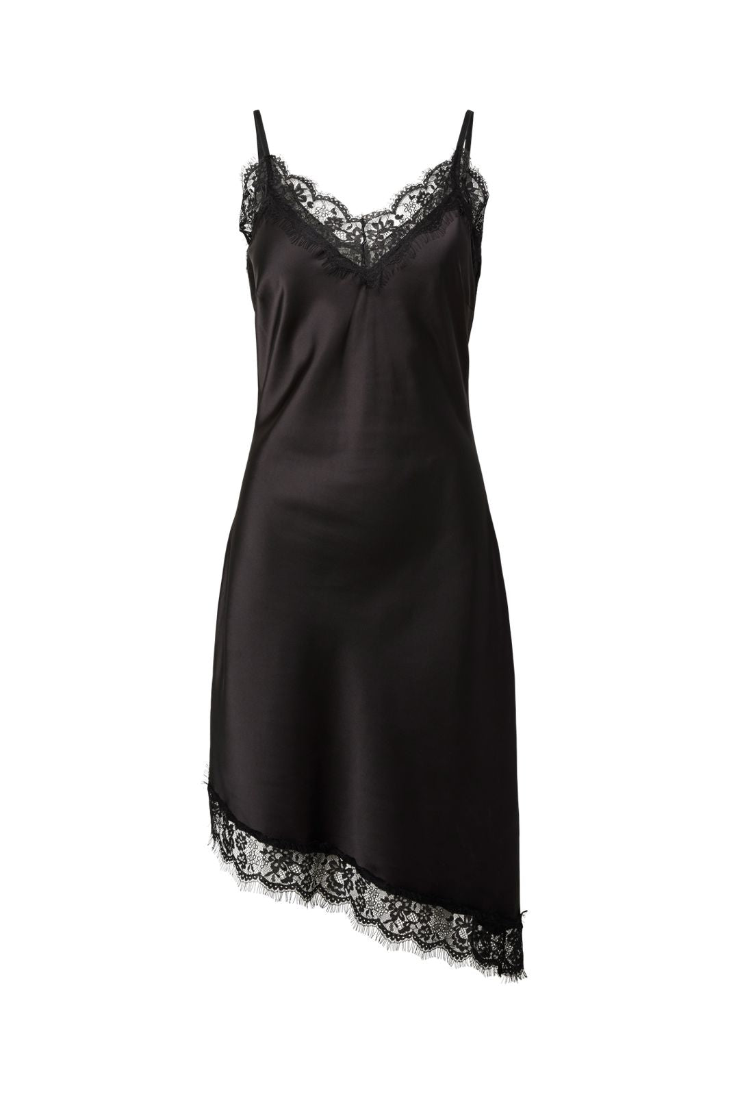 Pieces - Pcnomi Strap Satin Lace Dress - 5072990 Black main image 0