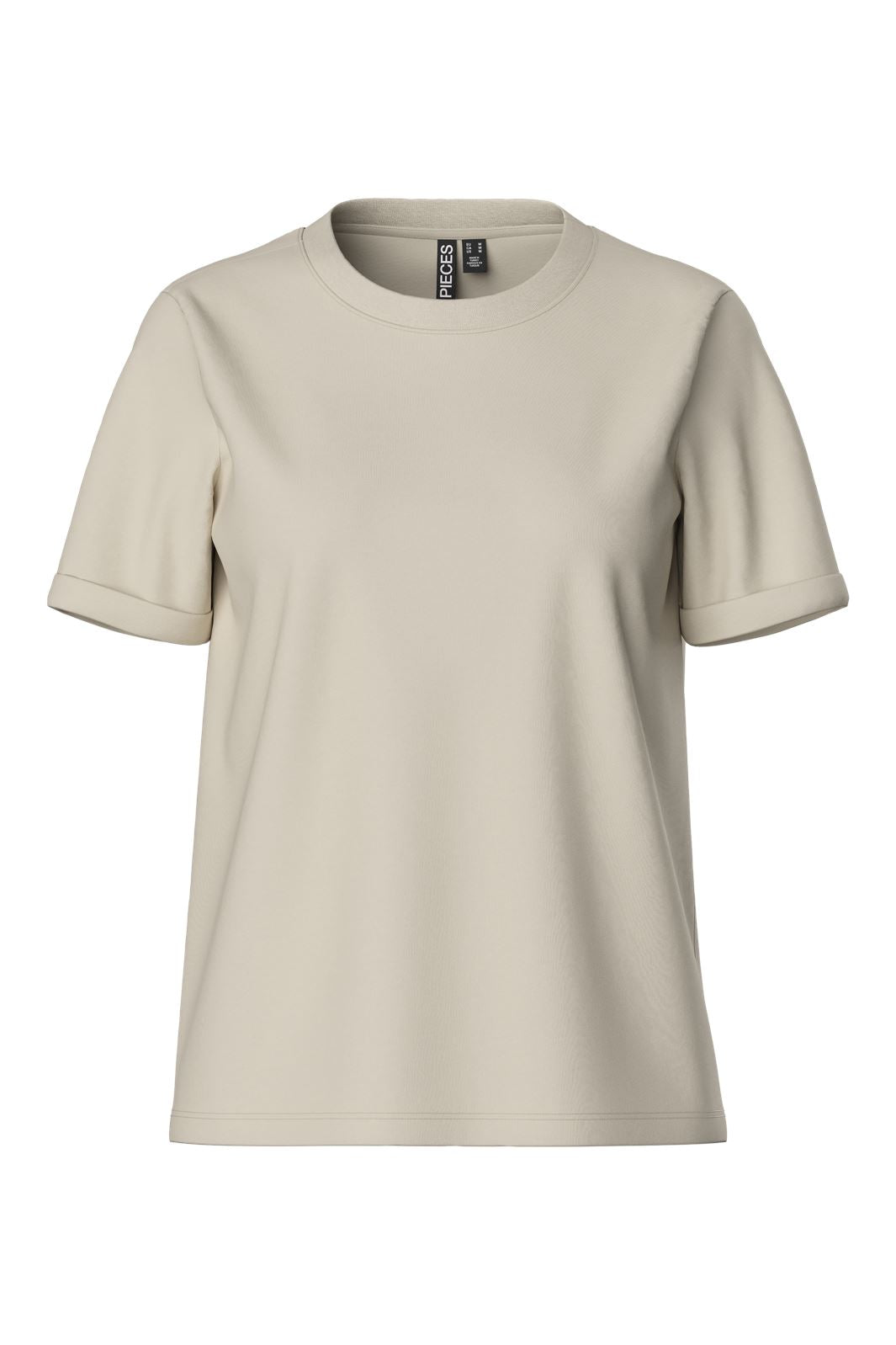 Pieces - Pcria Ss Fold Up Solid Tee - 3591265 Birch