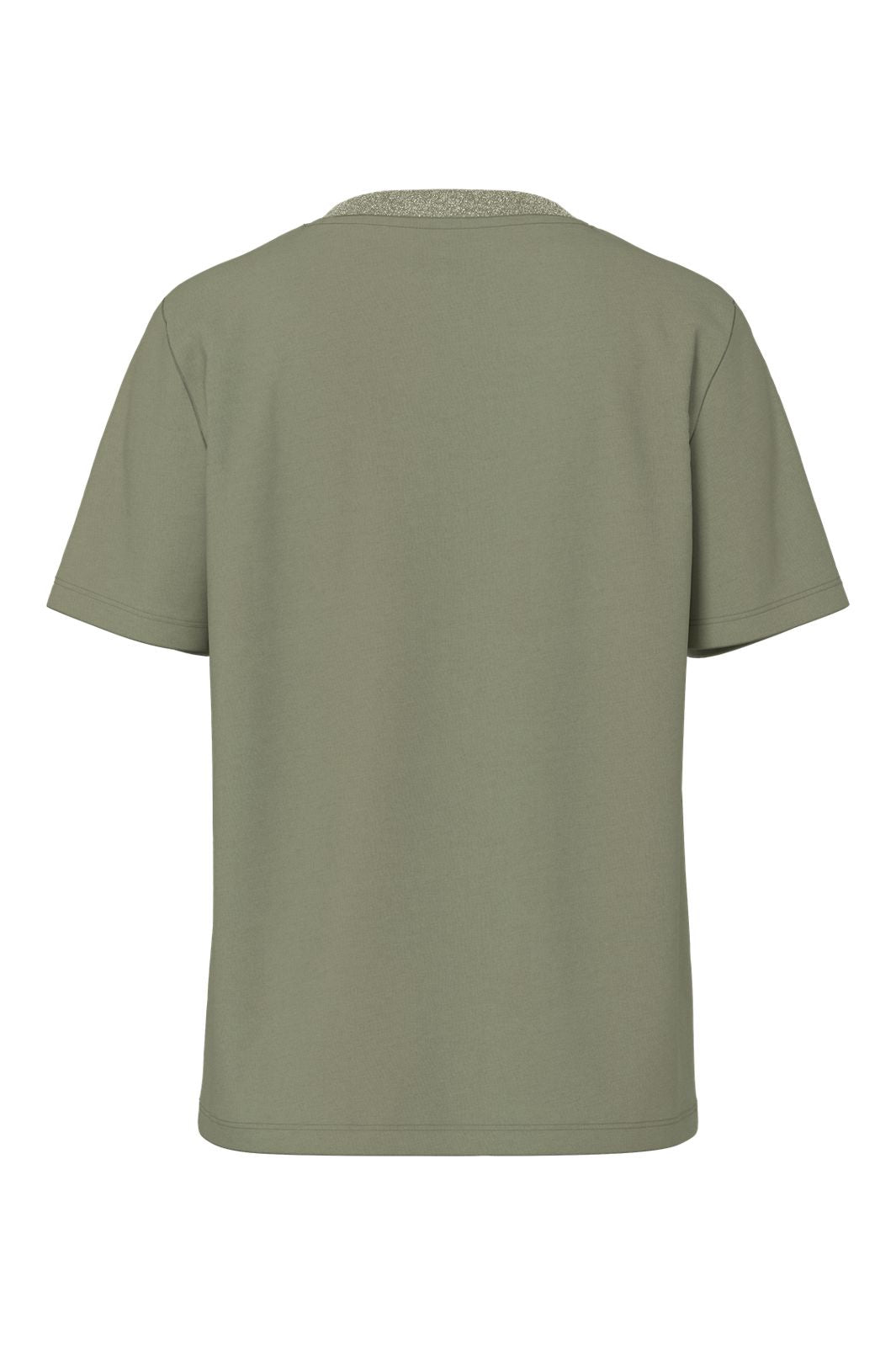 Pieces - Pcria Ss Lurex Neck Tee - 4991579 Deep Lichen Green Lurex Rib