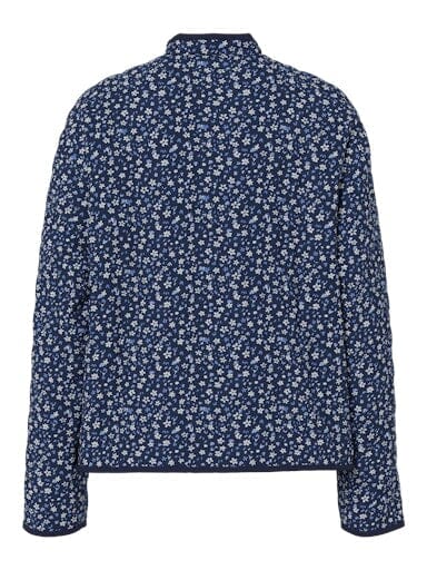 Pieces - Pcrikke Quilted Jacket - 4994187 Navy Blue Flower Jakker