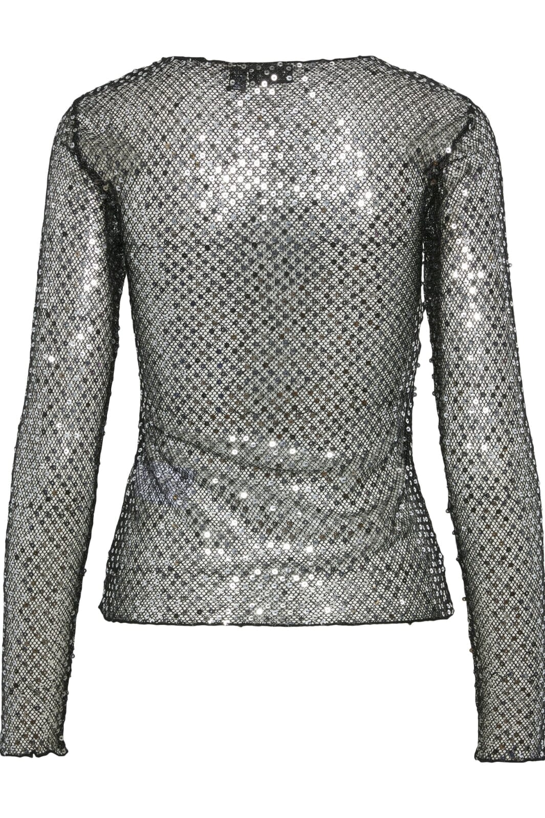Pieces - Pcrissi Ls Sequins Top - 4610020 Black Silver Sequins Toppe