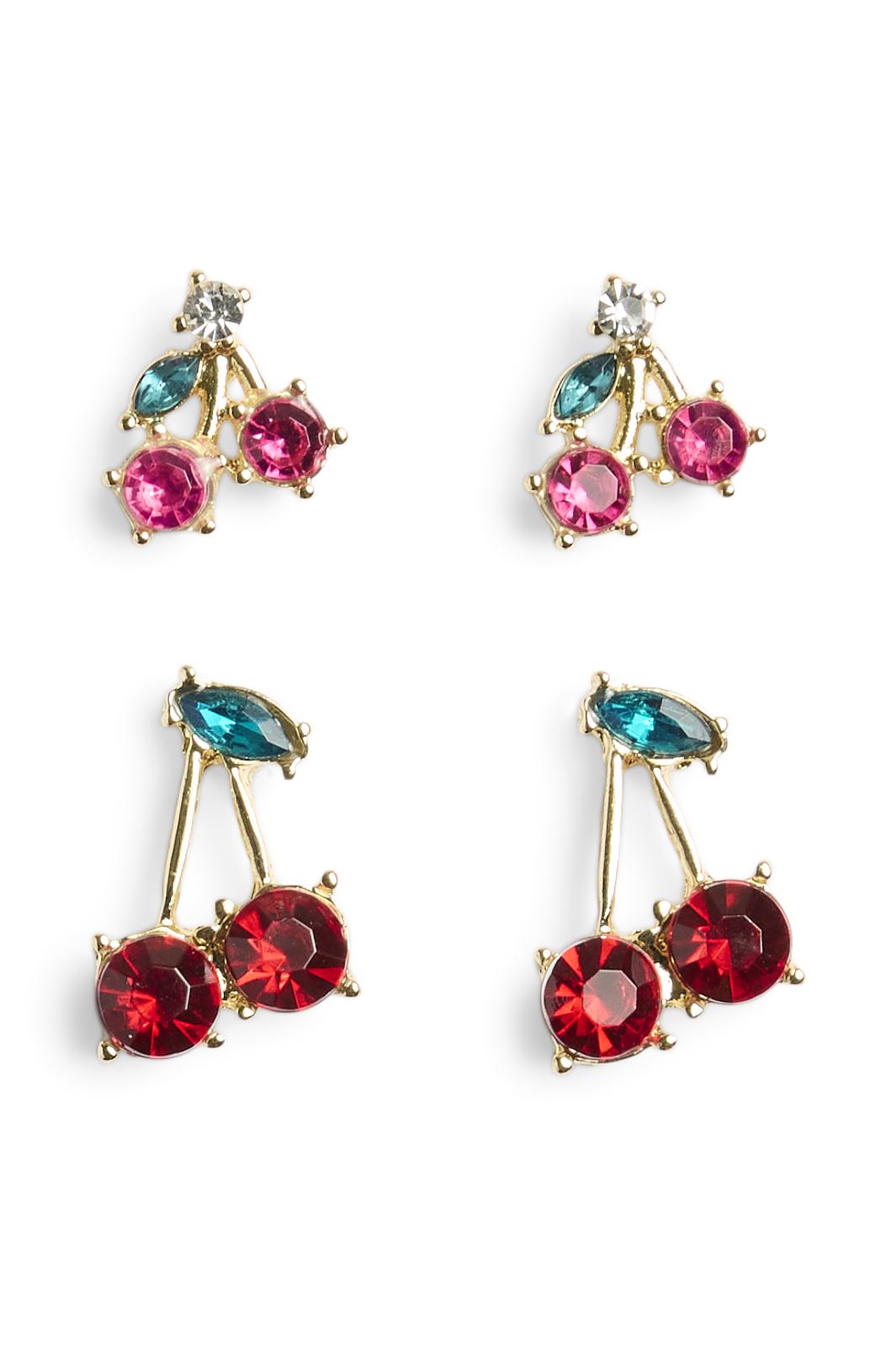 Pieces - Pcsherry 2-Pack Earrings - 4626478 Gold Colour Cherry