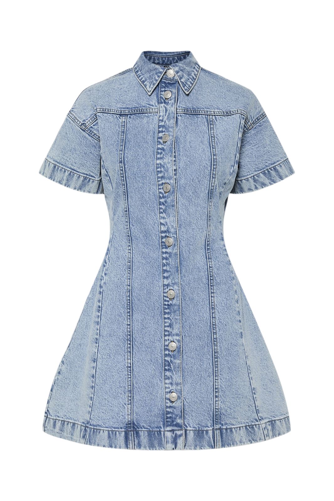 Pieces - Pcnoel Short Slip Denim Dress Fsy - 4936547 Light Blue Denim Rhine Stones