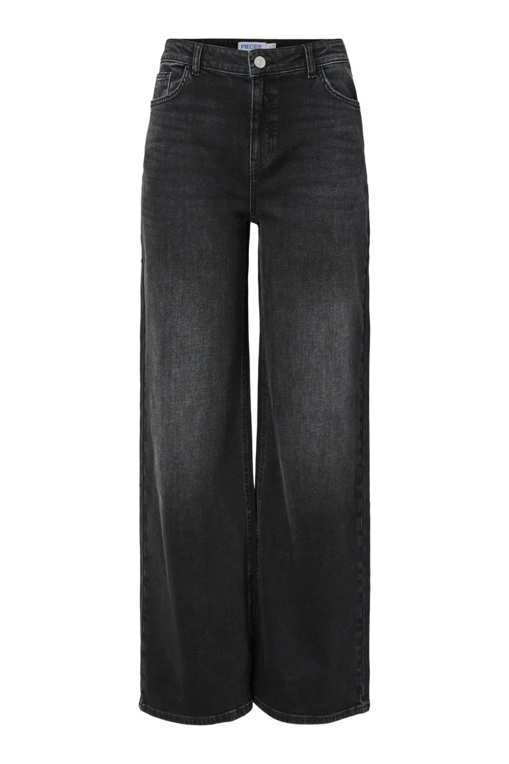 Pieces - Pcsilke Wide Jeans Bl - 4864053 Black Denim Jeans