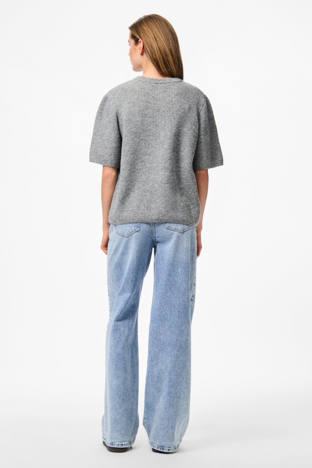 Pieces - Pcsilly Ss O-Neck Knit Cardigan - 4861139 Medium Grey Melange