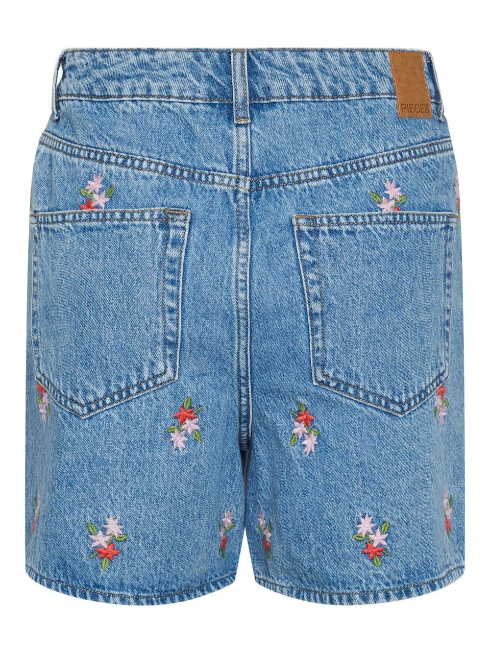 Pieces - Pcsky Embroidery Shorts - 4467446 Light Blue Denim Embroidery Shorts 