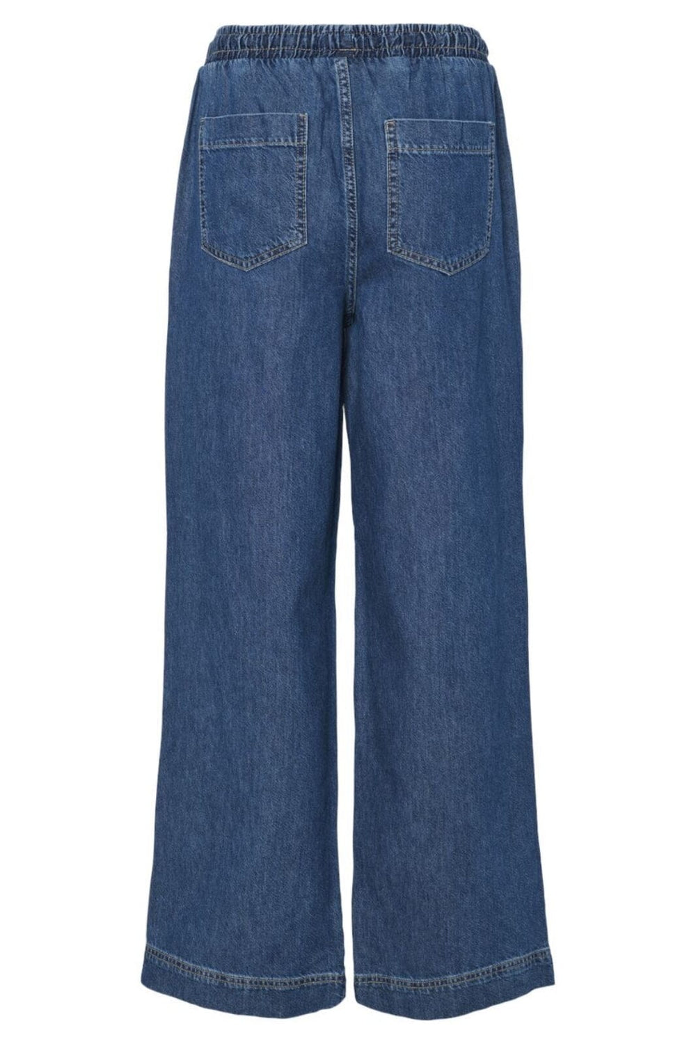 Pieces - Pctabi Pull Up Denim Pants - 4741795 Dark Blue Denim Jeans