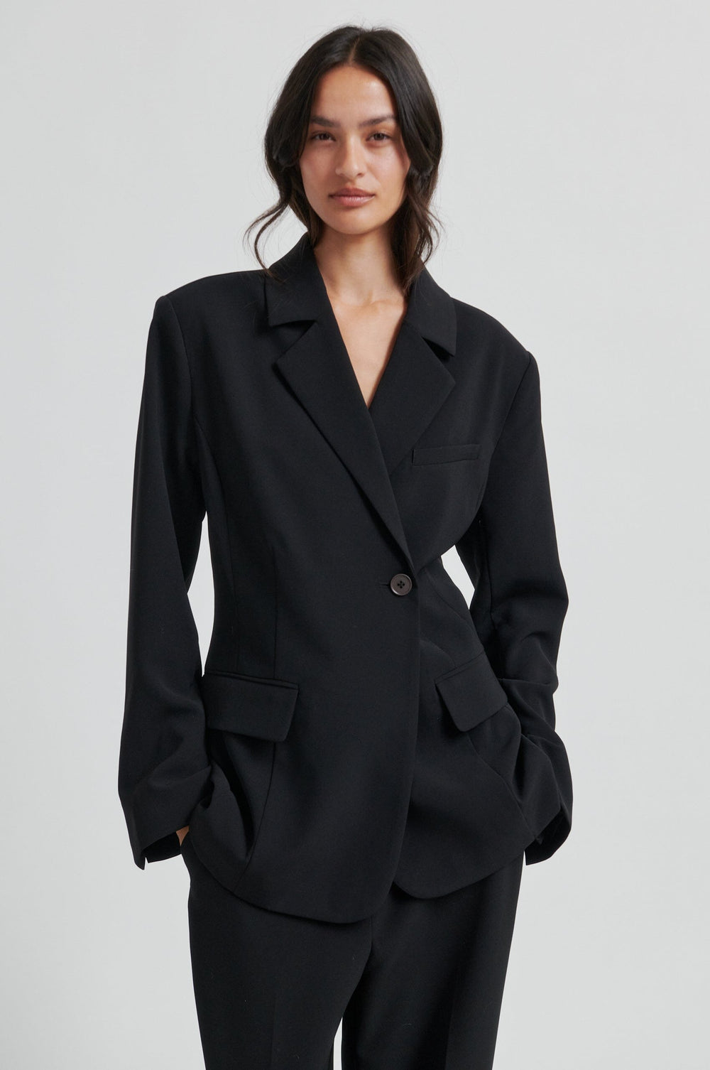 Second Female - Fique Fitted Blazer 60000 - 8001 Black Blazere