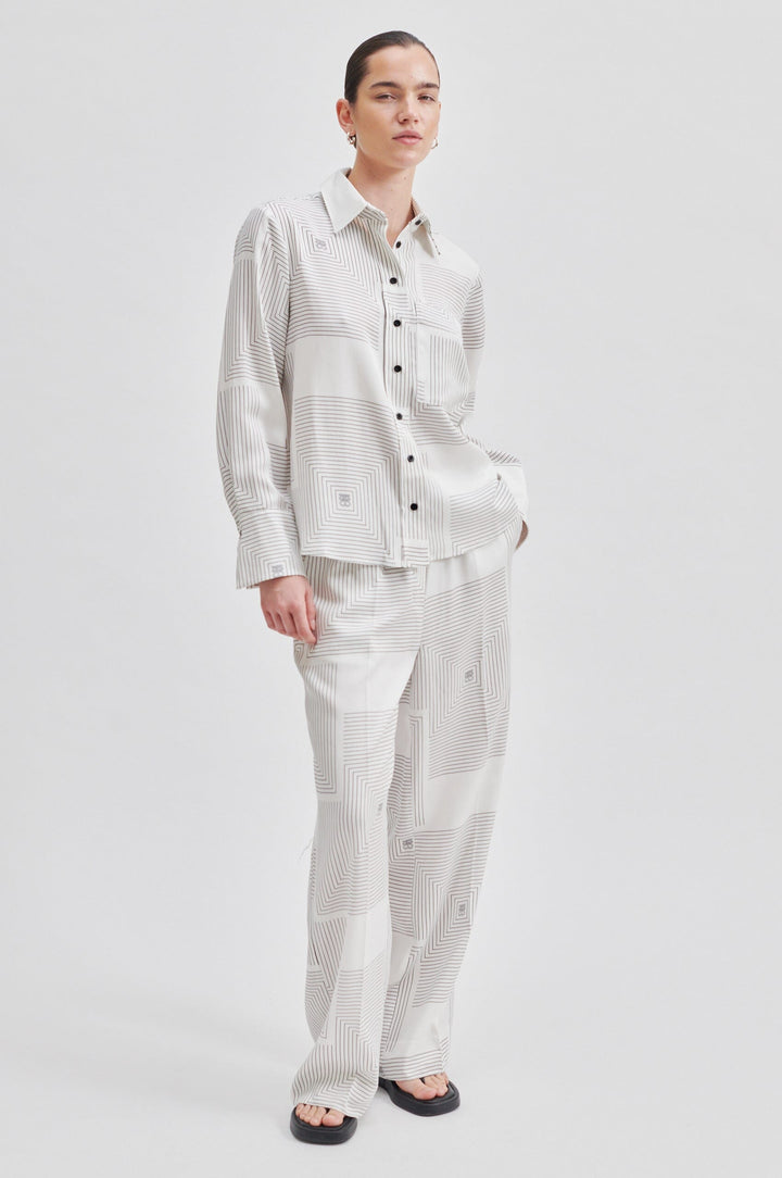 Second Female - Tiarra Shirt - 1039 Vaporous White Skjorter 