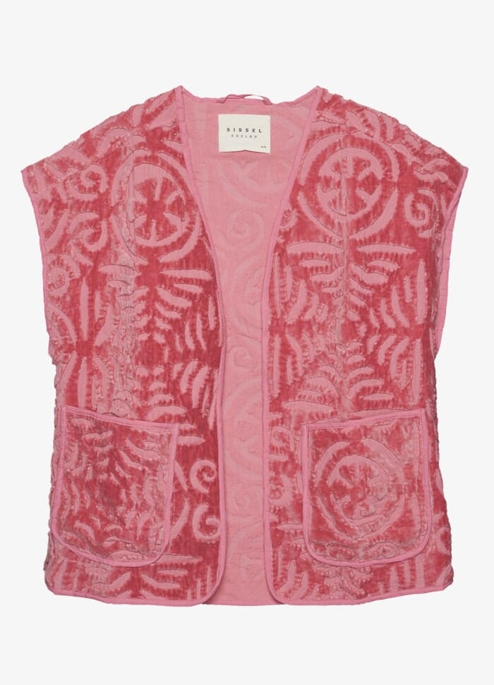 Sissel Edelbo - Vida Velvet Blanket Vest SE 719.4 - Pink Veste