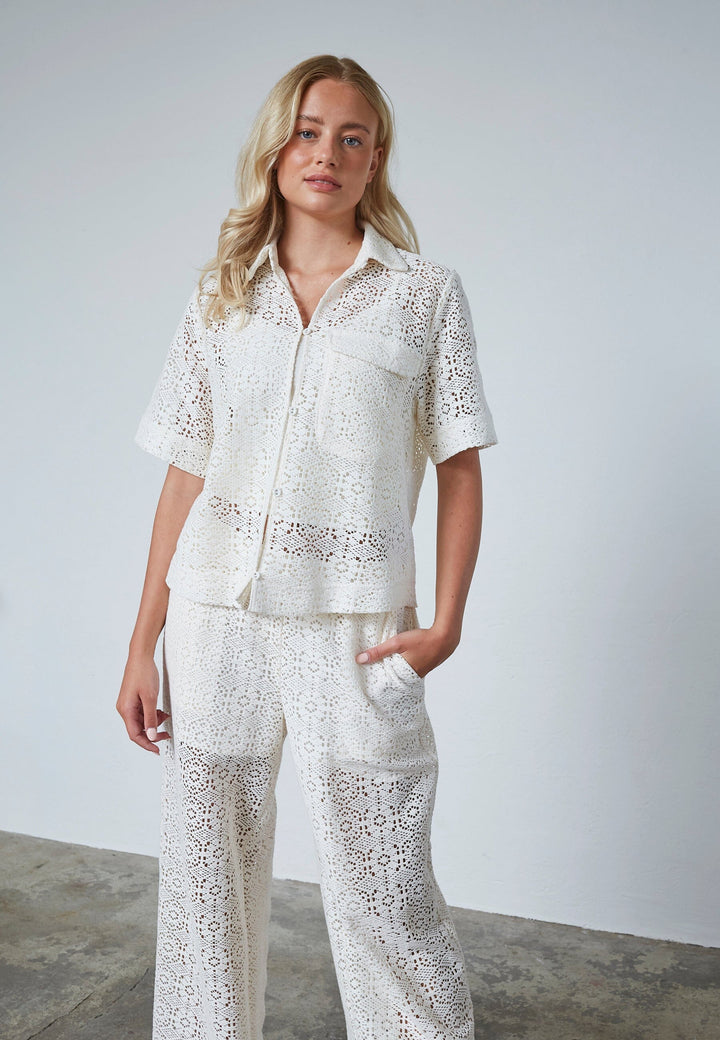 Sisters Point - Elsia-Sh.Ss 18972 - 115 - Cream Skjorter