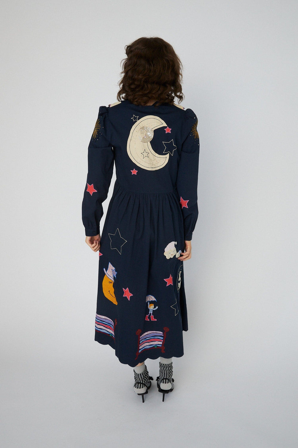 Stella Nova - Bead Embellished Midi Dresshc54-4337 - 395 Navy Kjoler