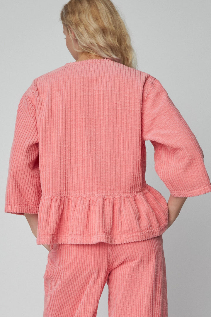 Stella Nova - Corduroy Bow Blouse - 567 Amazing Pink Skjorter