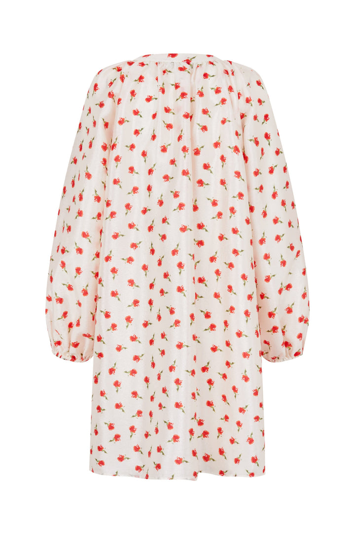 Stine Goya - 2067 Flat Textured Poly, Voluminous Bow Dresssg-ps26-d150-2067 - Ditzy Petunia Kjoler