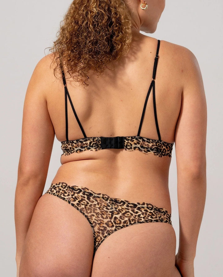 Understatement Underwear - Lace Triangle Bralette - Leopard BH 