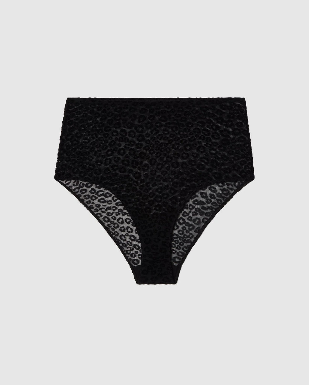 Understatement Underwear - Mesh Highwaist Briefs - Black Leopard Underbukser 