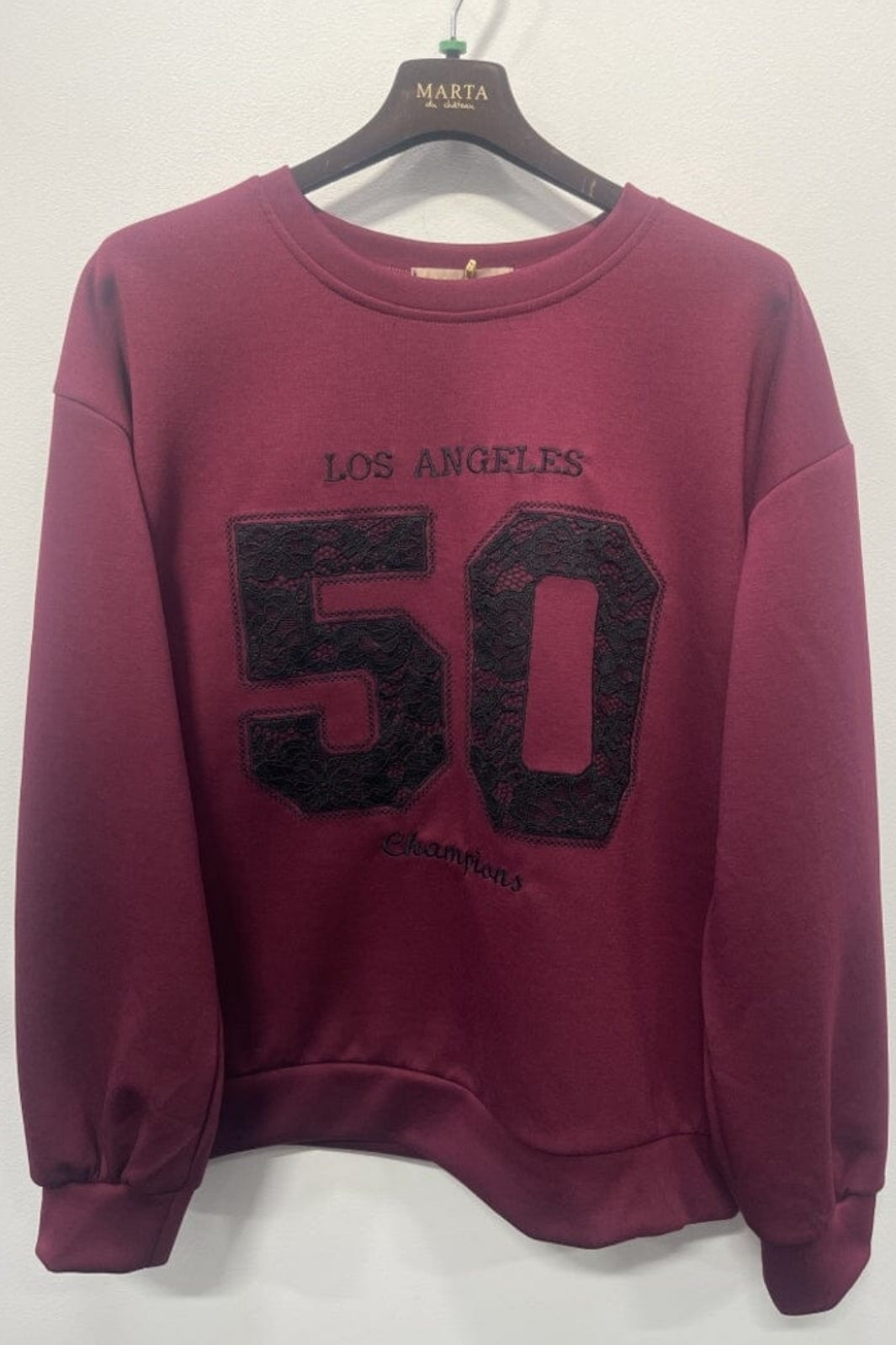 Marta Du Chateau - Mdcliora Sweat 58512M - Bordeaux161/Black