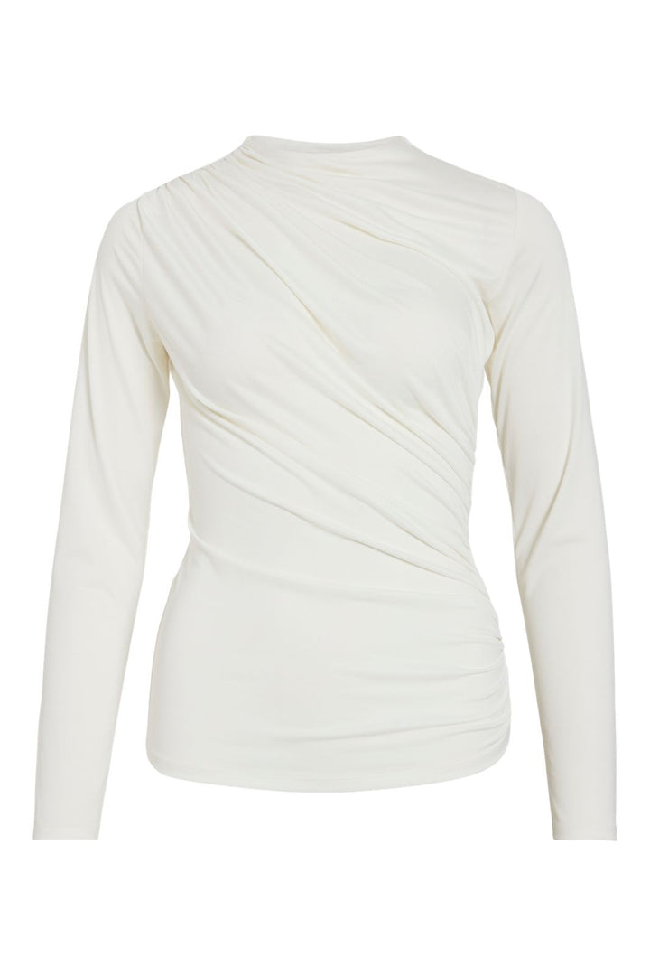 Vila - Vizurna Funnelneck L/S Top/R - 4864247 Cloud Dancer