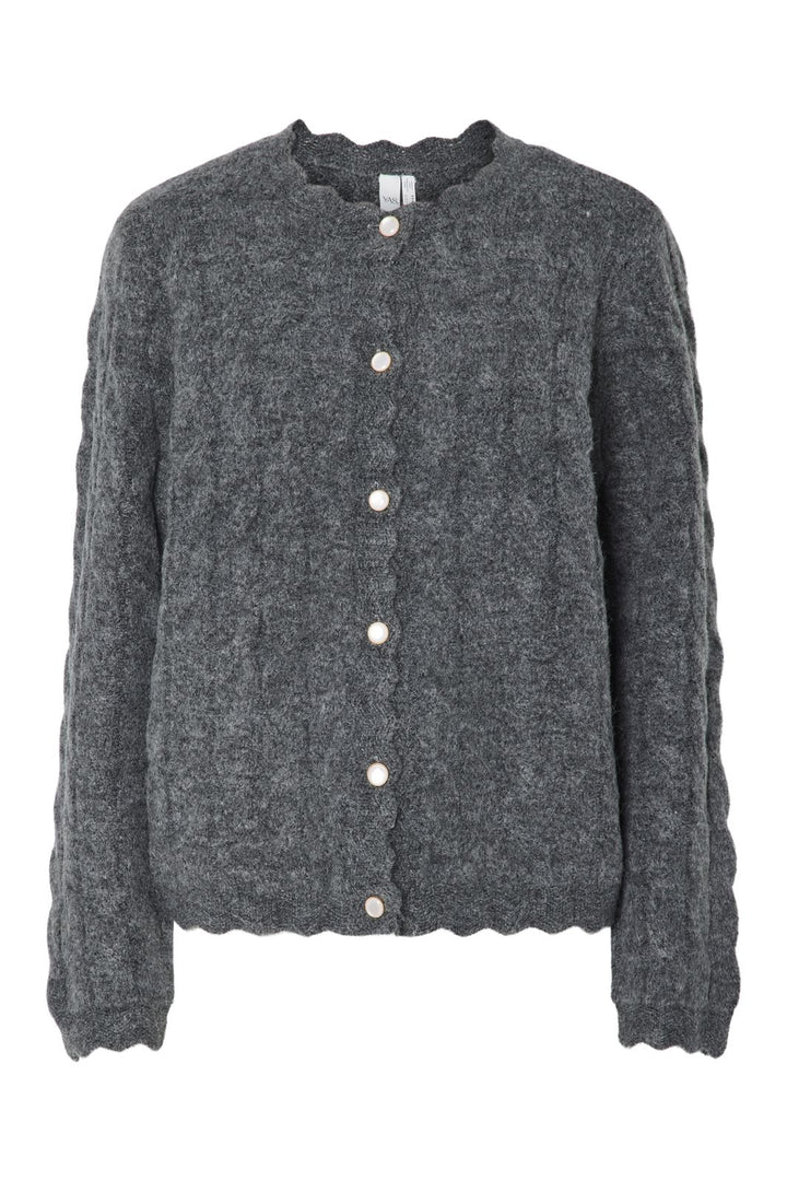 Y.A.S - Yasbubera Ls Knit Cardigan - 4794873 Dark Grey Melange