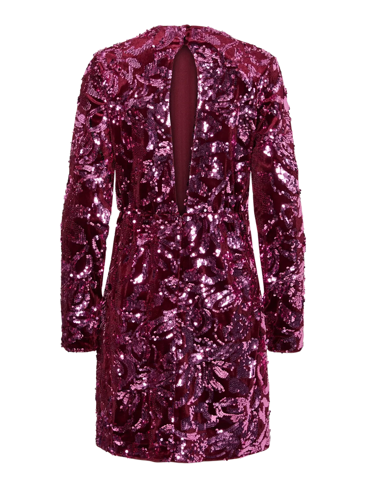 Y.A.S - Yasrococo Sl Sequin Dress - 4845831 Port Royale W Sequins Kjoler