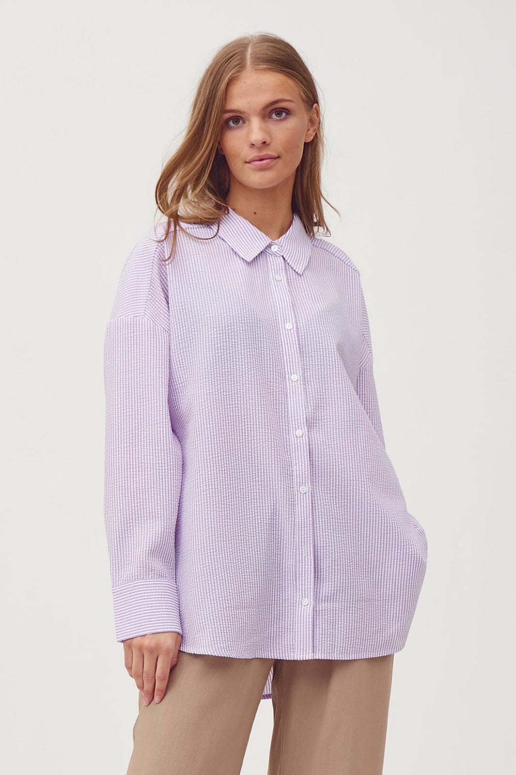 A-View - Sonja Shirt - 116 Purple/White Skjorter 