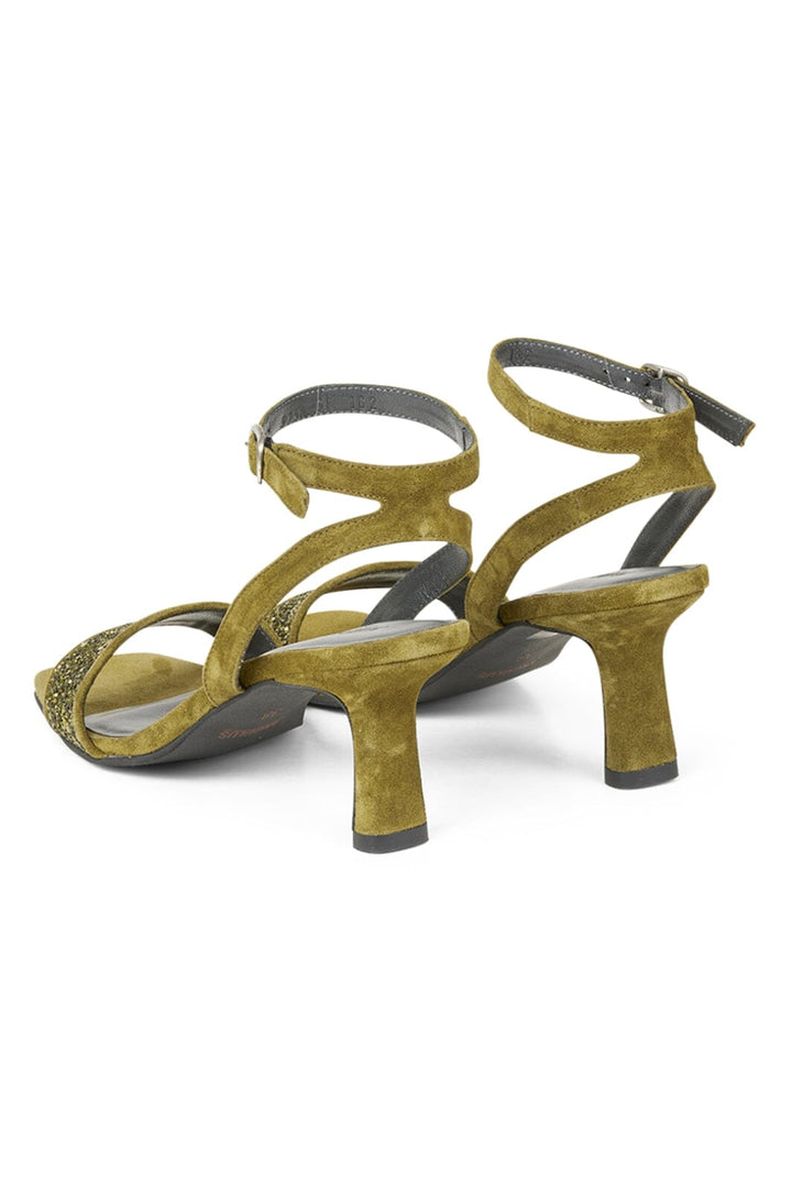 Angulus - Sandal with heel - 1709/1758 Olive Glitter/Olive Stiletter 