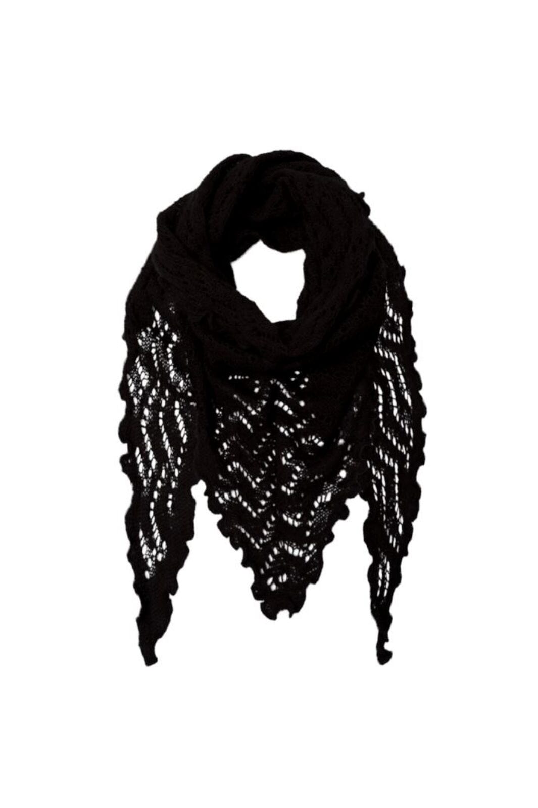 Black Colour - Bcsiri Triangle Knitted Scarf - Black Tørklæder 