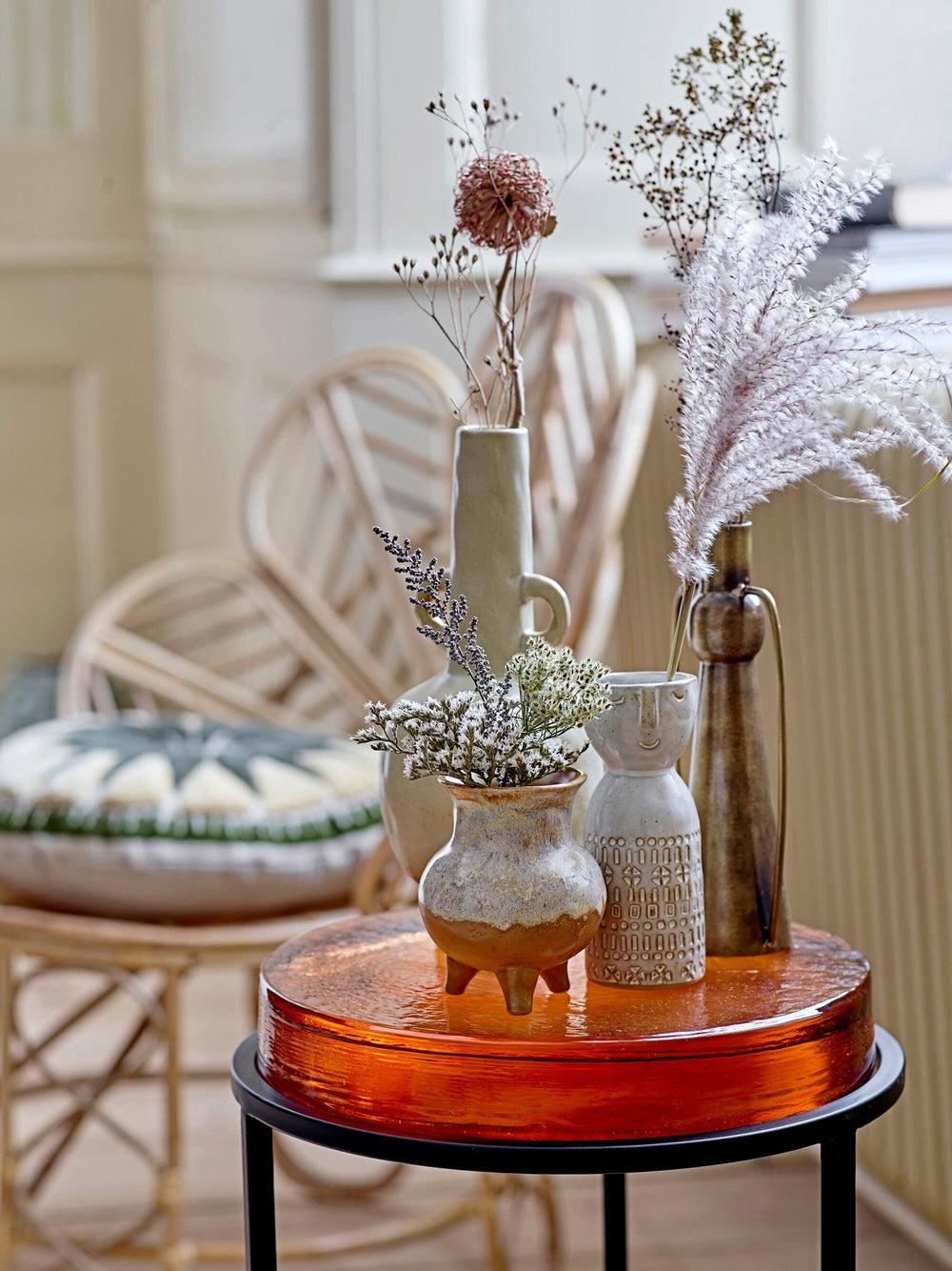 Bloomingville - Embla Vase, Hvid, Stentøj
