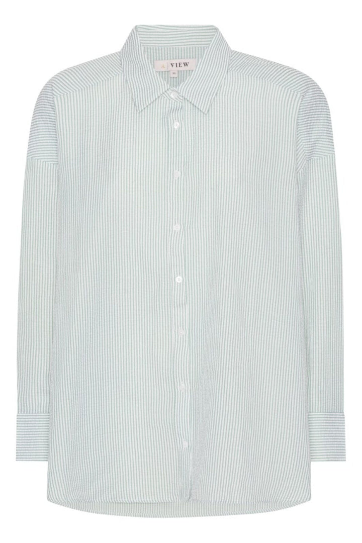 Forudbestilling - A-VIEW - Sonja Shirt - 122 Green/White (Maj/Juni) Skjorter