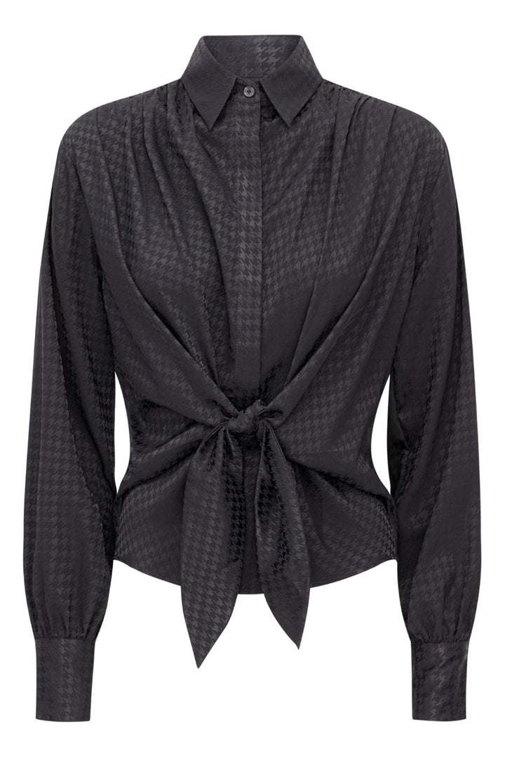 Forudbestilling - Karmamia - Lee Shirt - Navy Houndstooth (Start September) Skjorter