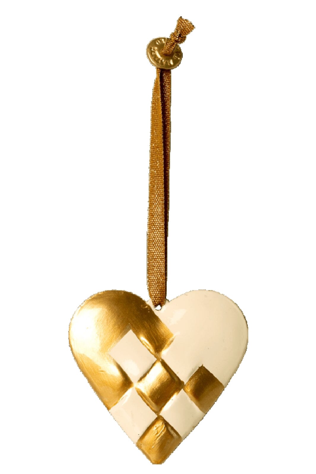 Forudbestilling - Maileg - Metal Ophæng, Flettet Hjerte - Guld Jul