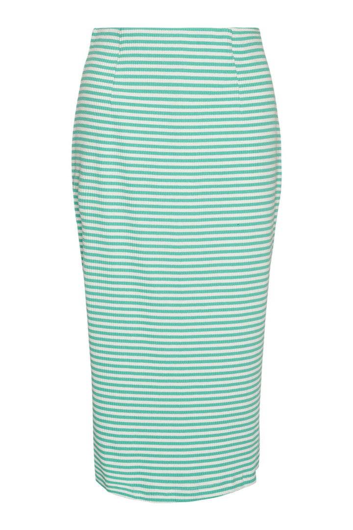 Forudbestilling - Noella - Luelle Midi Skirt - Green/white stripe (Februar) Nederdele 