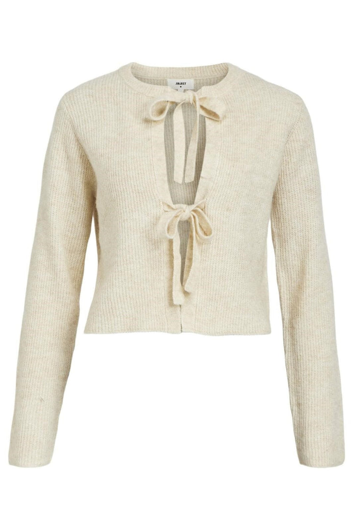 Forudbestilling - Object - Objparvi Knit Cardigan 130 - 4363590 Sandshell Melange Cardigans