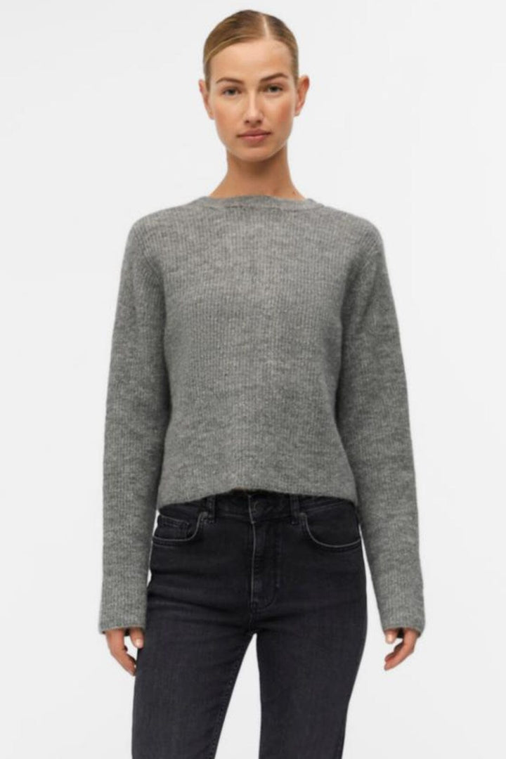 Forudbestilling - Object - Objparvi Knit Cardigan 130 - 4434593 Medium Grey Melange Cardigans