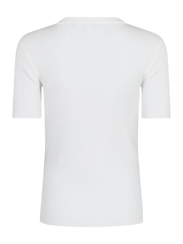 Forudbestilling - Valentin Studio - Gold Button Knit T-shirt - Off White (Juni/Juli) T-shirts