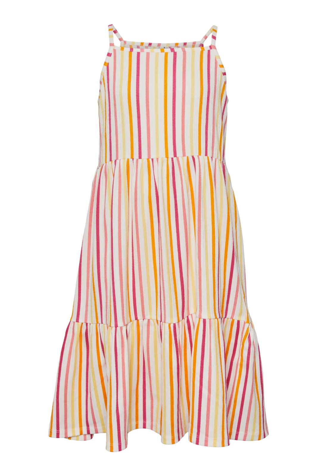 Little Pieces - Lpemeli Sl Midi Dress - Bright White Multi Kjoler
