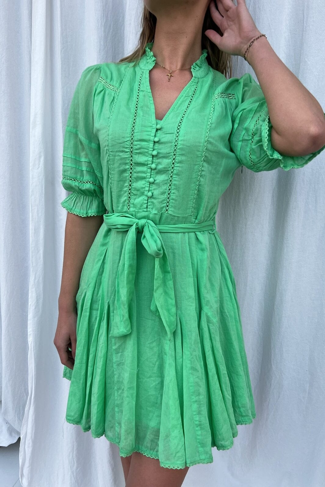 Neo Noir | Rigitta Voile Dress Apple Green » Molly&My