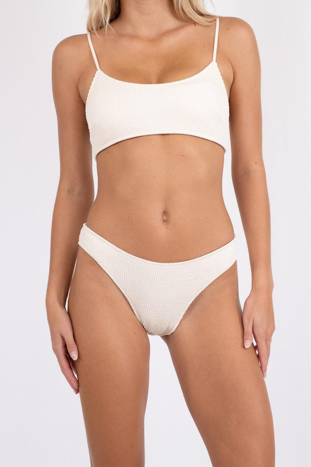 Neo Noir - Skin Sand Crepe Swim Top - Ivory Bikinier