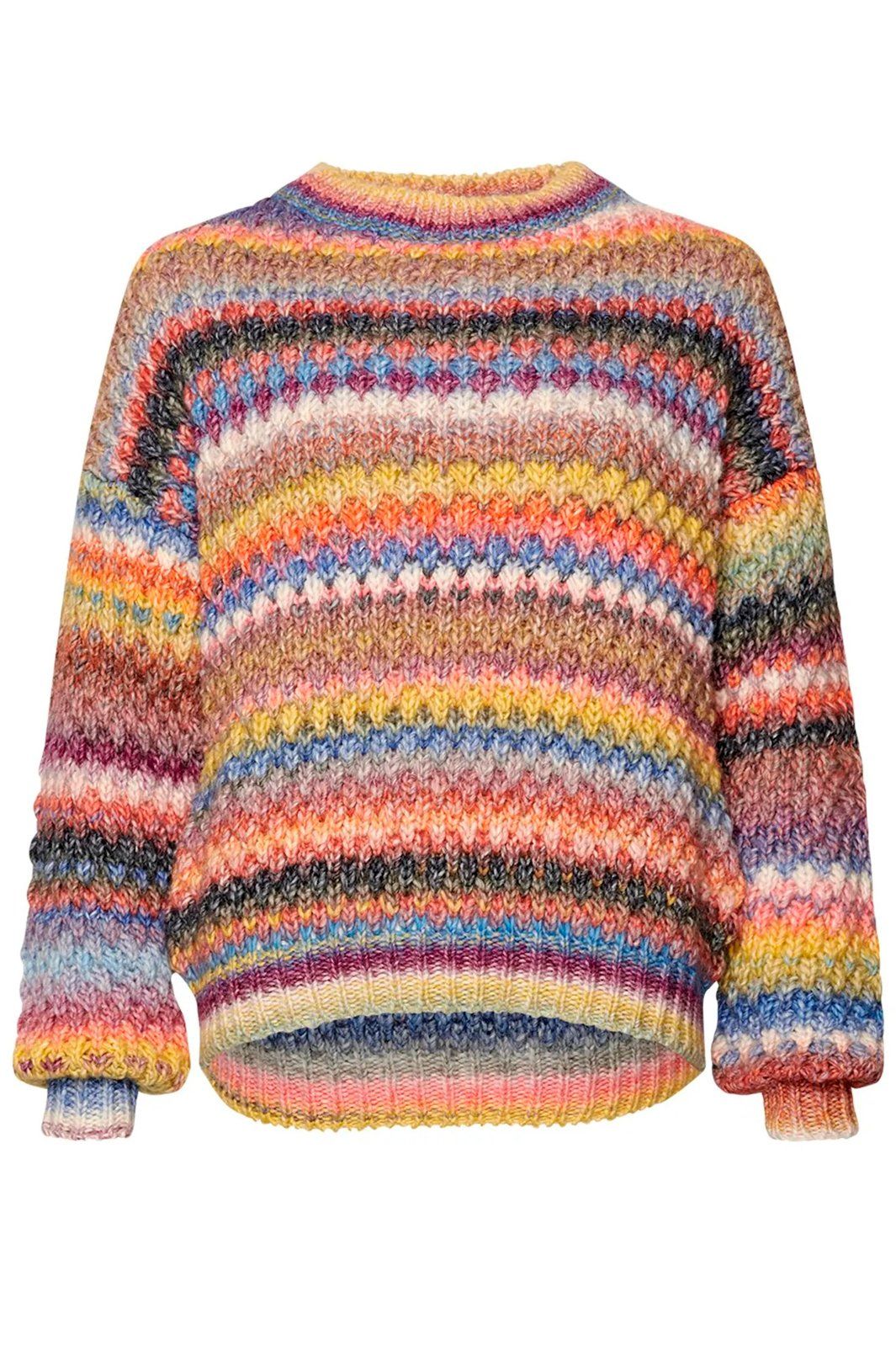 Noella - Gio Knit Blouse - Multi Mix Strikbluser