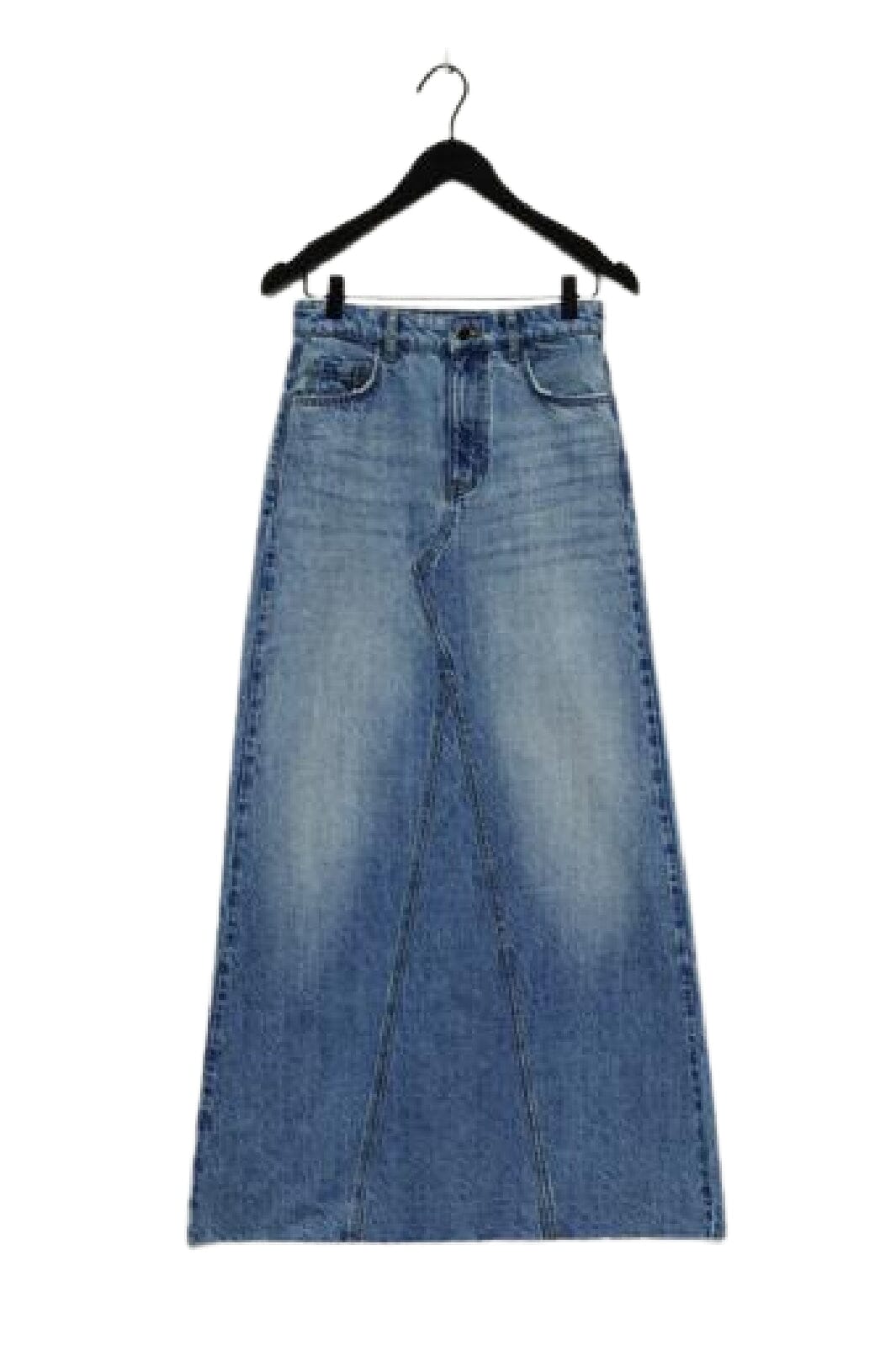 Object - Objharlow Long Denim Skirt - 4459352 Medium Blue Denim Nederdele 
