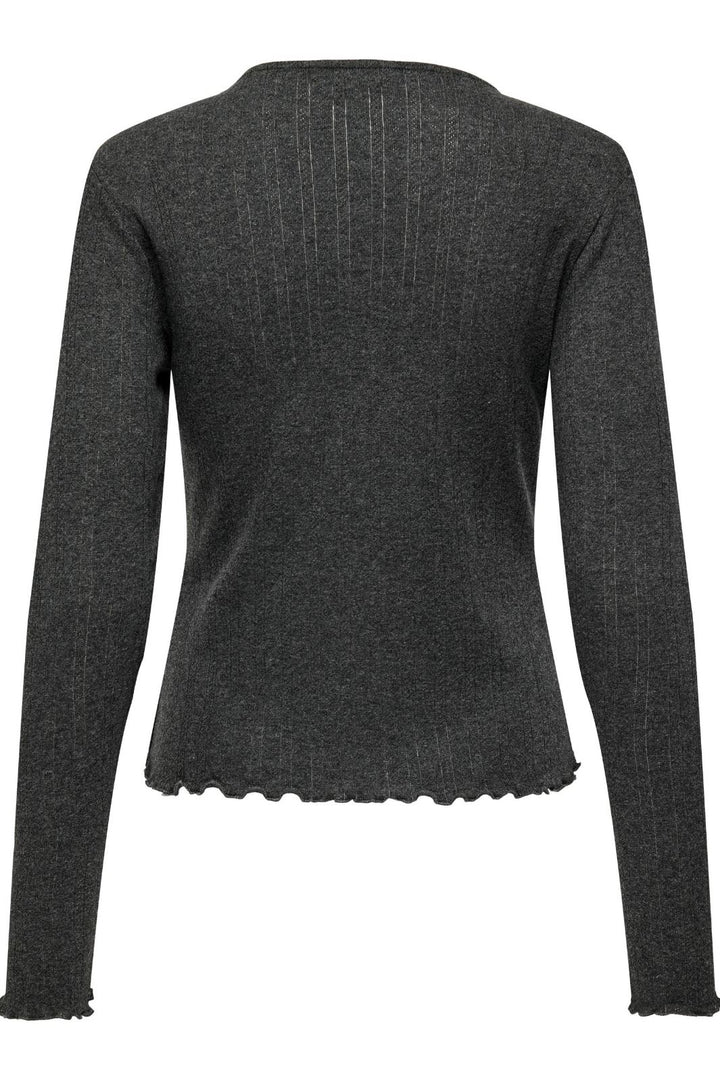 Only - Onlcarlotta L/S Top - 4238308 Dark Grey Melange Bluser