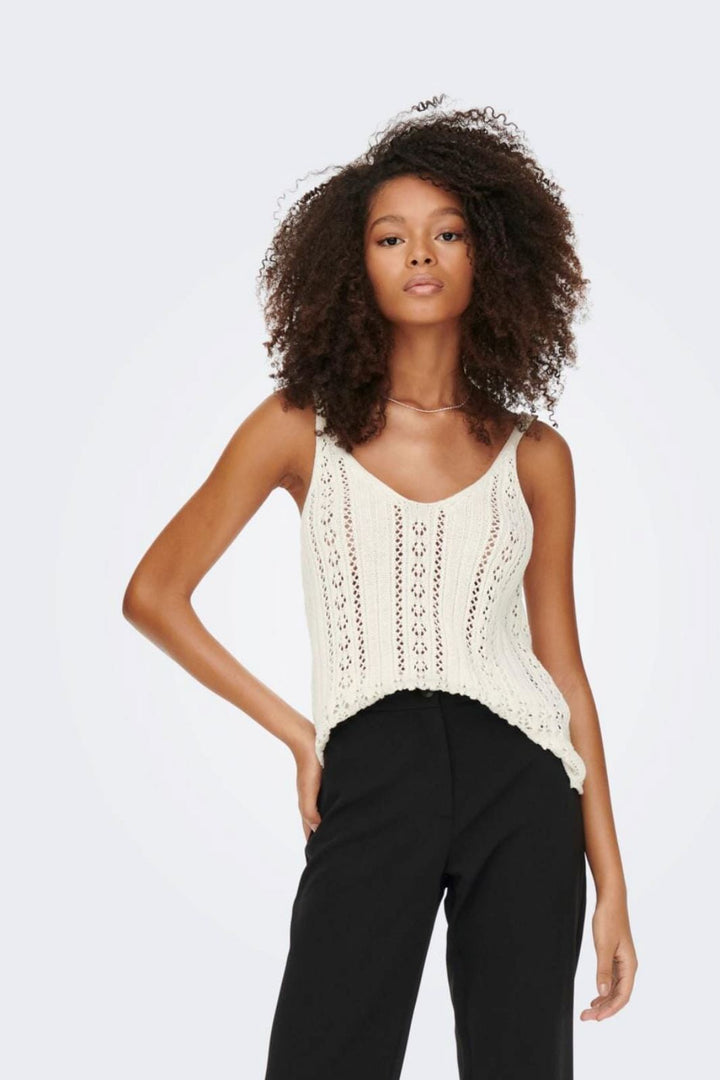 Only - Onllyzet Life S/L Top Knt - 4068608 Cloud Dancer Toppe