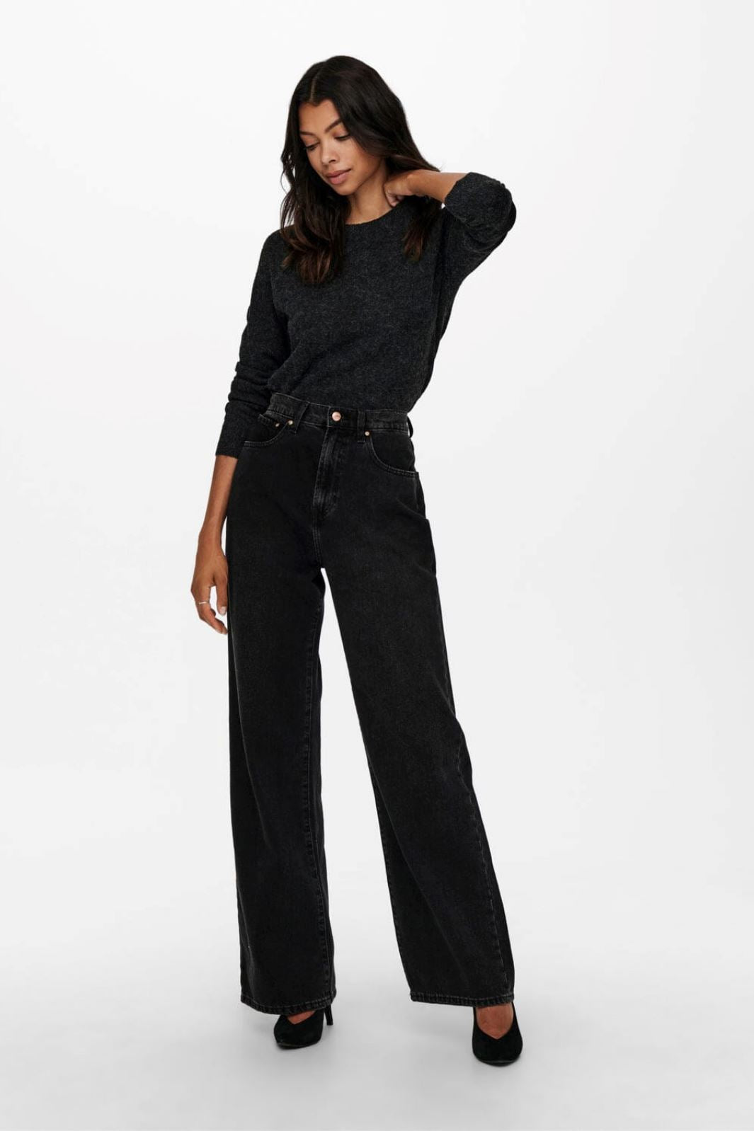 Pull Femme Only Onlmayea - Manches Longues - Détails Dentelle à L'Ourlet - Tissu Doux Et Confortable